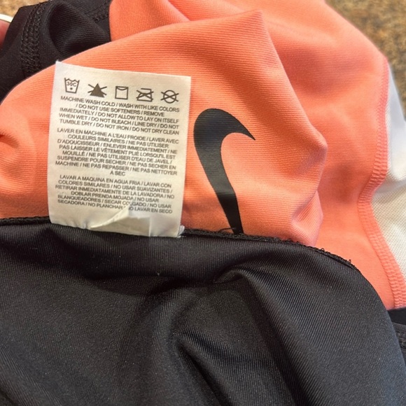 Nike Power Victory Leggings Size Large Black White Coral Pink High Waist - Picture 8 of 10
